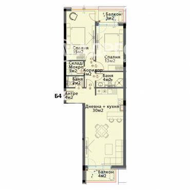 Тристаен апартамент, София, Модерно предградие, 660611, Снимка 1