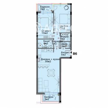 Тристаен апартамент, София, Модерно предградие, 660612, Снимка 1