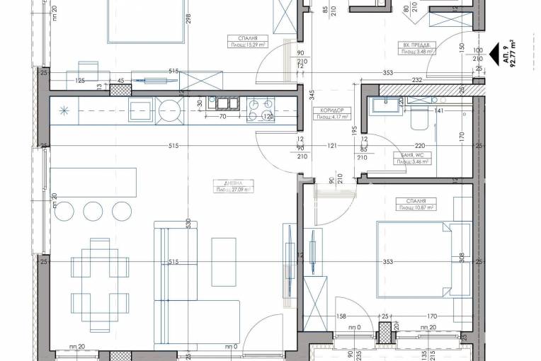 Тристаен апартамент, Варна, Владислав Варненчик, 669613, Снимка 6