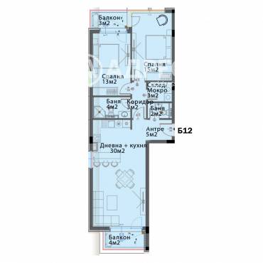 Тристаен апартамент, София, Модерно предградие, 660614, Снимка 1