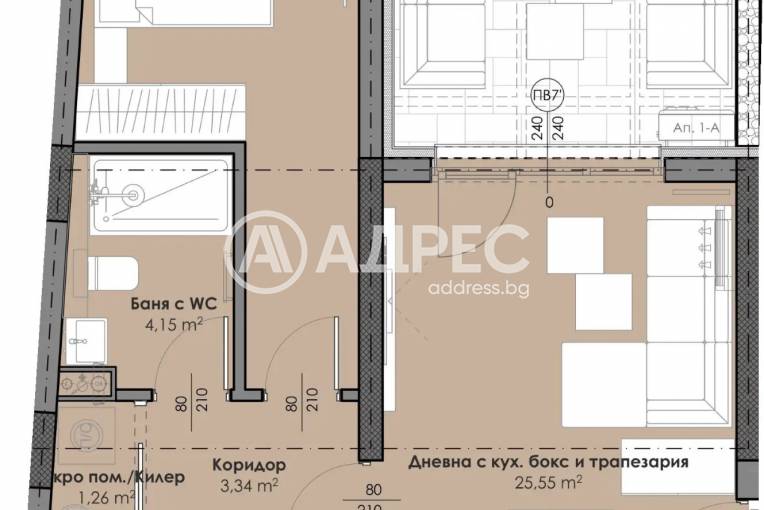 Тристаен апартамент, София, Връбница 2, 635615, Снимка 2