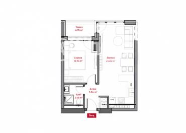 Двустаен апартамент, София, Лозенец, 652617, Снимка 1