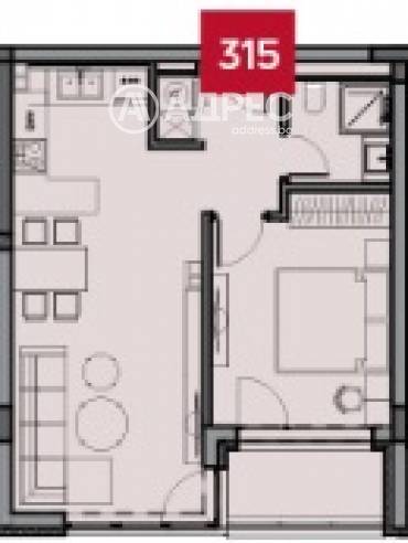 Двустаен апартамент, София, Лозенец, 681617, Снимка 1