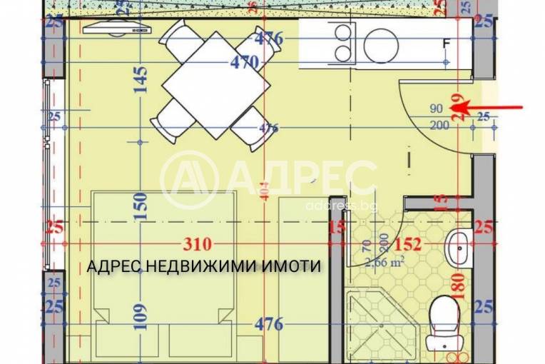 Едностаен апартамент, Кранево, 672619, Снимка 2