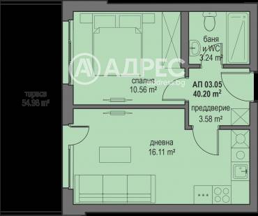 Двустаен апартамент, Банкя, Банкя, 676620, Снимка 1
