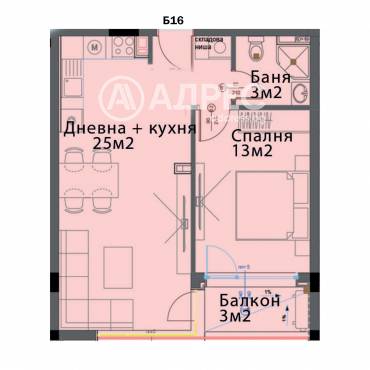 Двустаен апартамент, София, Модерно предградие, 660624, Снимка 1