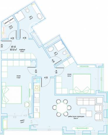 Тристаен апартамент, София, Малинова Долина, 666624, Снимка 1