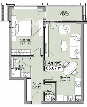 Двустаен апартамент, София, Манастирски ливади - изток, 669624, Снимка 1