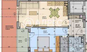 Двустаен апартамент, София, Зона Б 19, 697624, Снимка 1