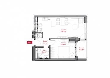 Двустаен апартамент, София, Лозенец, 652625, Снимка 1