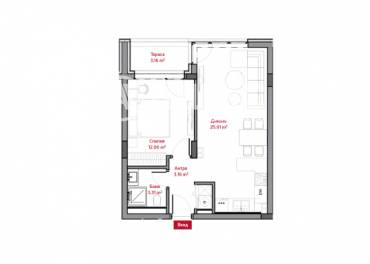 Двустаен апартамент, София, Лозенец, 652629, Снимка 1