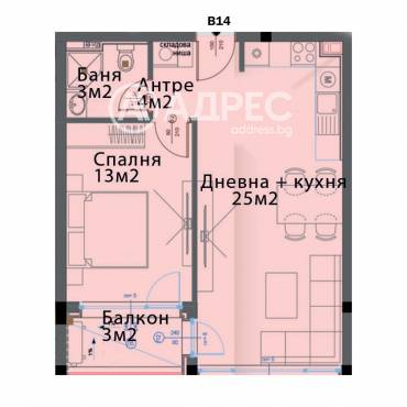 Двустаен апартамент, София, Модерно предградие, 660629, Снимка 1