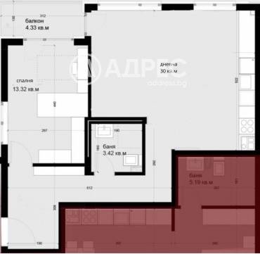 Двустаен апартамент, Варна, Цветен квартал, 664630, Снимка 1