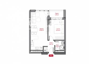 Двустаен апартамент, София, Лозенец, 652632, Снимка 1