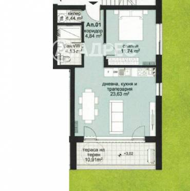 Двустаен апартамент, Варна, Виница, 684632, Снимка 1