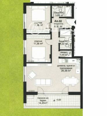 Тристаен апартамент, Варна, Виница, 684635, Снимка 1