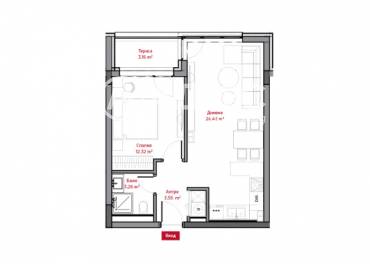 Двустаен апартамент, София, Лозенец, 652637, Снимка 1