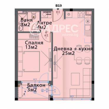 Двустаен апартамент, София, Модерно предградие, 660640, Снимка 1