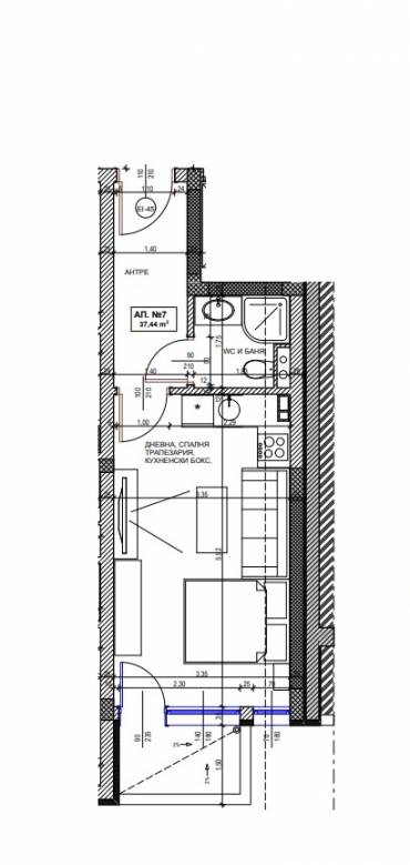 Едностаен апартамент, Поморие, Стария град, 642641, Снимка 1