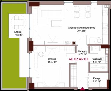 Двустаен апартамент, София, Хладилника, 645641, Снимка 1