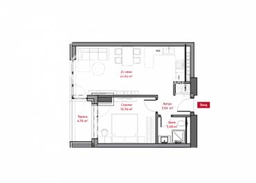 Двустаен апартамент, София, Лозенец, 652642, Снимка 1