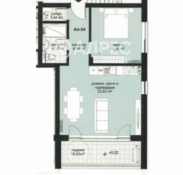 Двустаен апартамент, Варна, Виница, 684642, Снимка 1