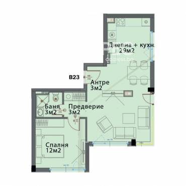 Двустаен апартамент, София, Модерно предградие, 660644, Снимка 1