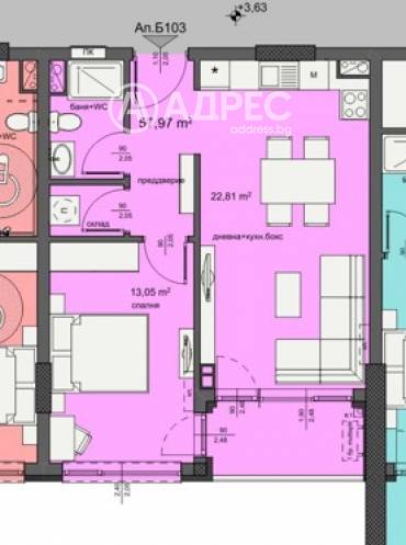 Двустаен апартамент, Бургас, Изгрев, 671644, Снимка 1