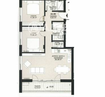 Тристаен апартамент, Варна, Виница, 684644, Снимка 1