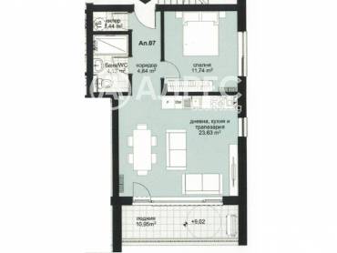 Двустаен апартамент, Варна, Виница, 684647, Снимка 1