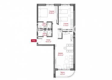 Тристаен апартамент, София, Лозенец, 652651, Снимка 1