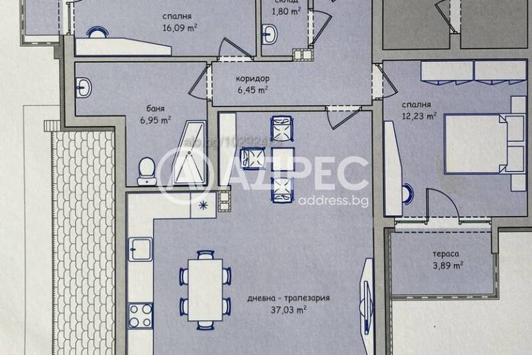Тристаен апартамент, Хасково, Център, 655652, Снимка 3
