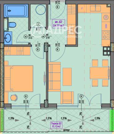 Двустаен апартамент, София, Манастирски ливади - изток, 679652, Снимка 1