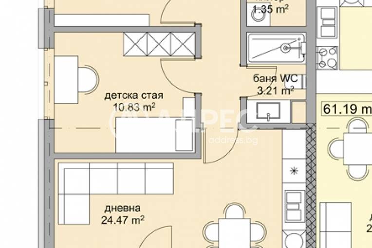 Тристаен апартамент, Варна, м-ст Траката, 692656, Снимка 3