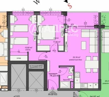 Тристаен апартамент, Бургас, Изгрев, 671659, Снимка 1