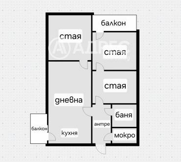 Тристаен апартамент, София, Карпузица, 674659, Снимка 1