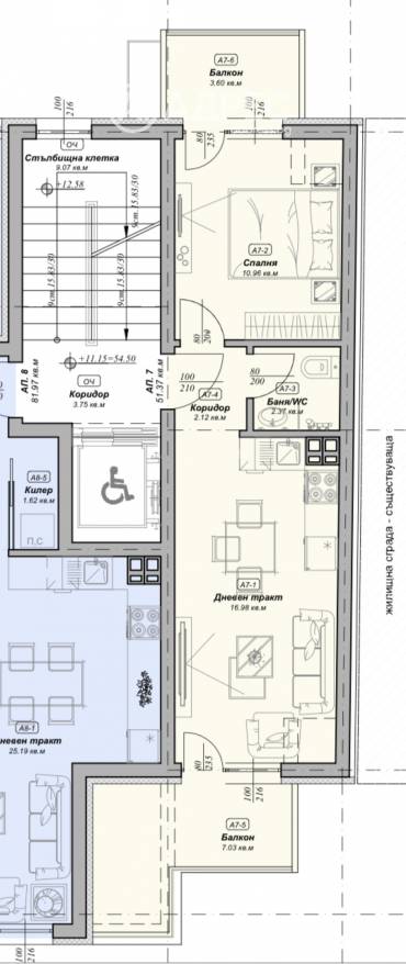 Двустаен апартамент, Варна, Зимно кино Тракия, 657662, Снимка 1