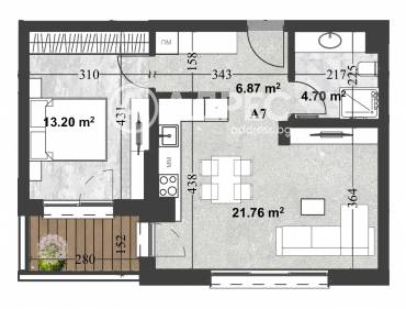 Двустаен апартамент, София, Кръстова вада, 680662, Снимка 1