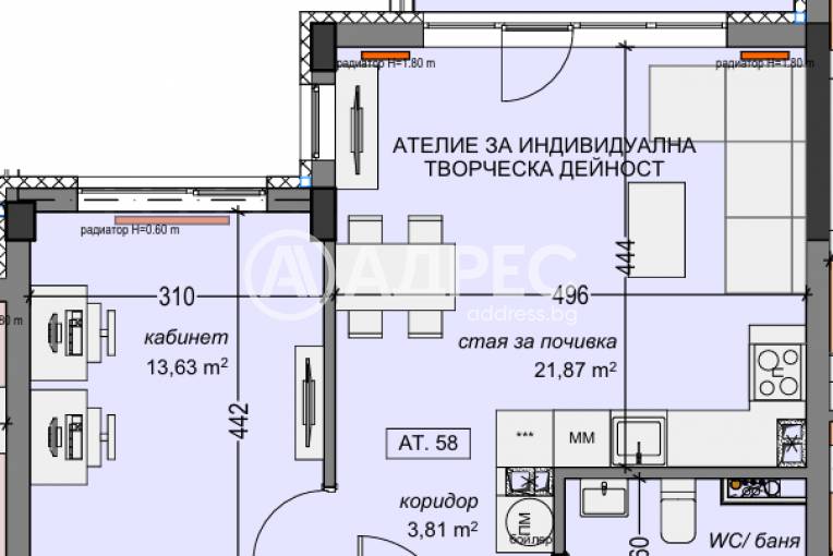 Двустаен апартамент, София, Суха река, 688664, Снимка 2