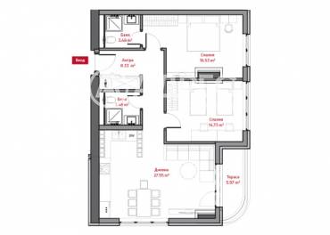 Тристаен апартамент, София, Лозенец, 652665, Снимка 1