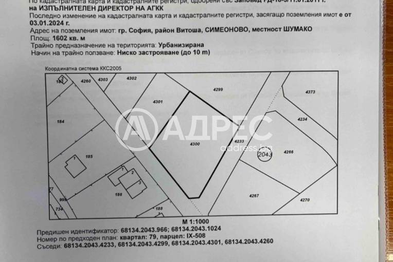 Парцел/Терен, София, Симеоново, 672668, Снимка 1