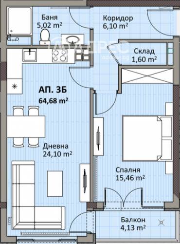 Двустаен апартамент, София, Надежда 2, 697668, Снимка 1