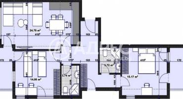 Тристаен апартамент, Стара Загора, Три чучура-север, 678670, Снимка 3