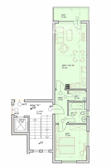 Двустаен апартамент, Варна, Виница, 659672, Снимка 1