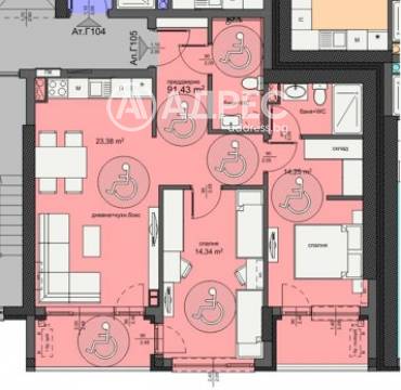 Тристаен апартамент, Бургас, Изгрев, 671674, Снимка 1