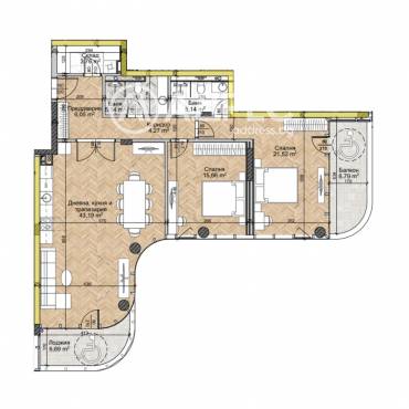 Тристаен апартамент, София, Люлин 2, 677675, Снимка 1