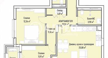 Тристаен апартамент, София, Младост 4, 680676, Снимка 4