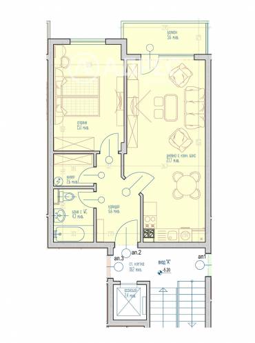 Двустаен апартамент, Варна, Виница, 659677, Снимка 1