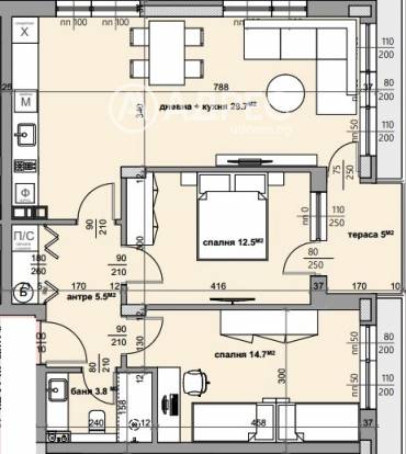 Тристаен апартамент, Стара Загора, Железник- изток, 665677, Снимка 1