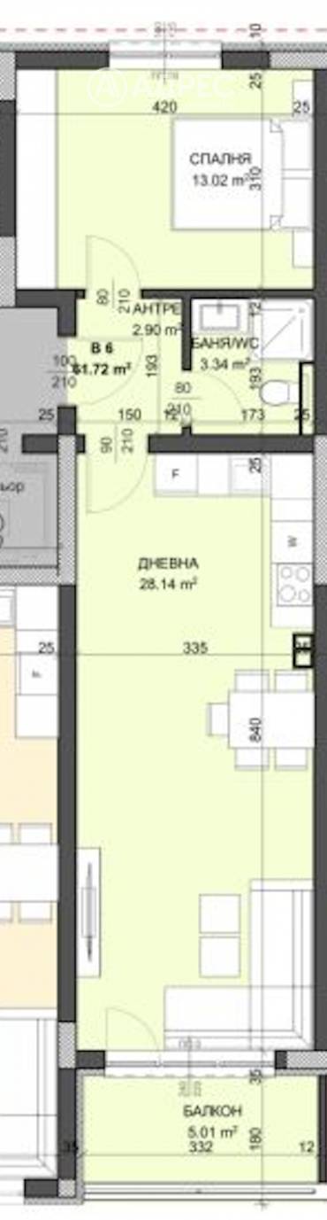 Двустаен апартамент, Варна, Виница, 672677, Снимка 1